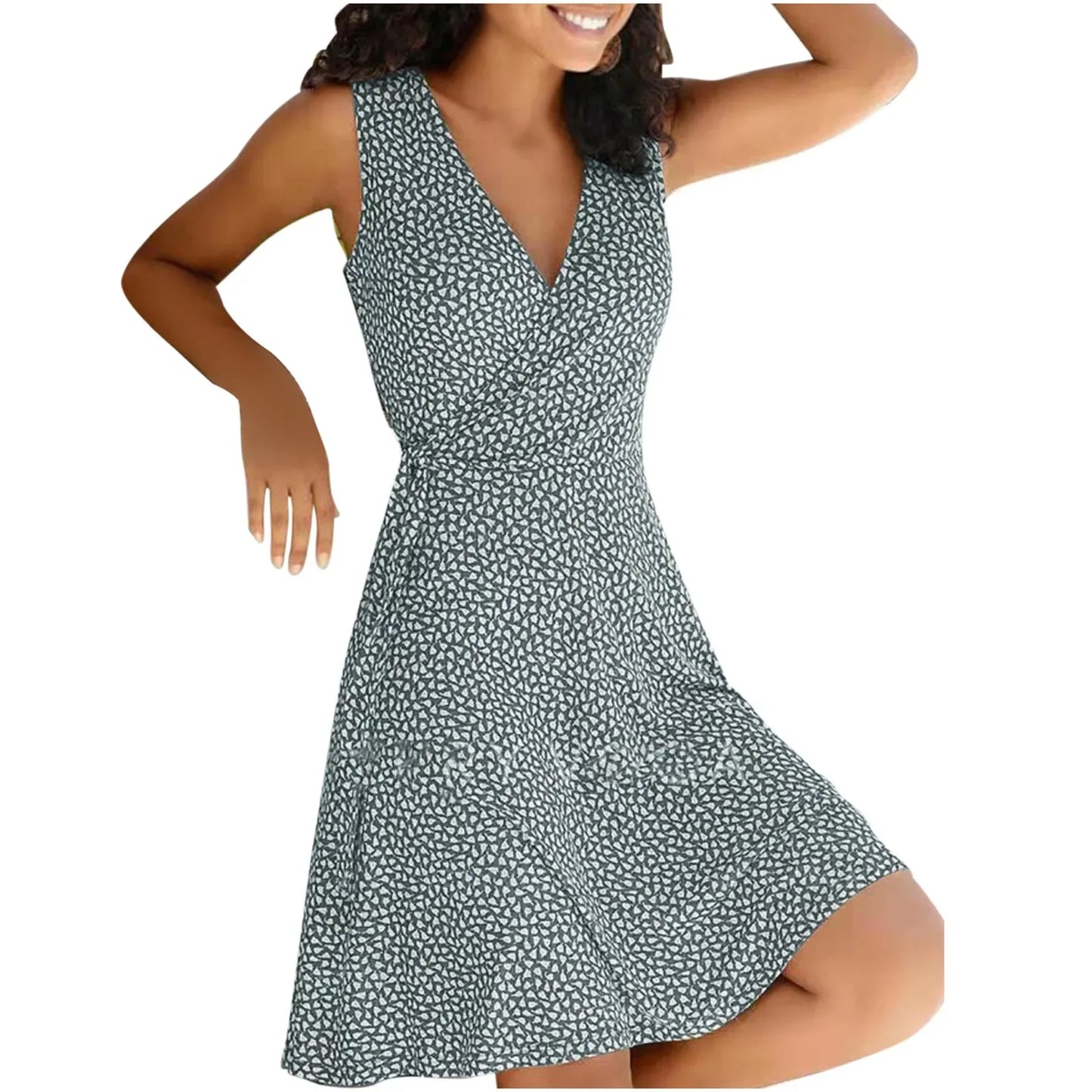 Kleider für Frauen 2025, lässig, Übergröße, Damen, Blumenmuster, Wickelkleid, V-Ausschnitt, Midikleid, A-Linie, Swing, Flügelärmel, Midi, Vestidos de Fiesta.