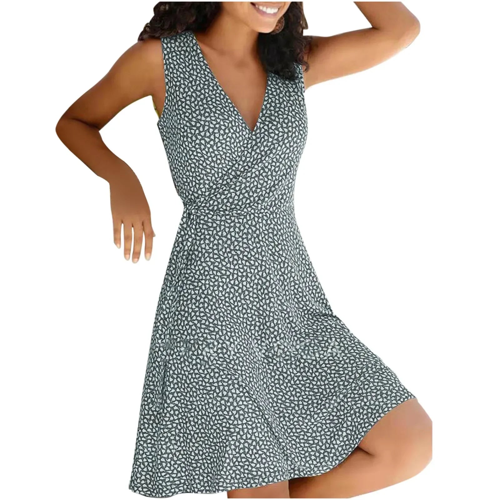 Kleider für Frauen 2025, lässig, Übergröße, Damen, Blumenmuster, Wickelkleid, V-Ausschnitt, Midikleid, A-Linie, Swing, Flügelärmel, Midi, Vestidos de Fiesta.