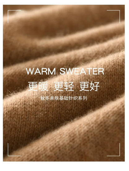 Frauen Pullover Pullover Mit Kapuze Jumper Koreanische Lose Feste Langarm Casual Herbst Winter Dicke Warme Gestrickte Pullover