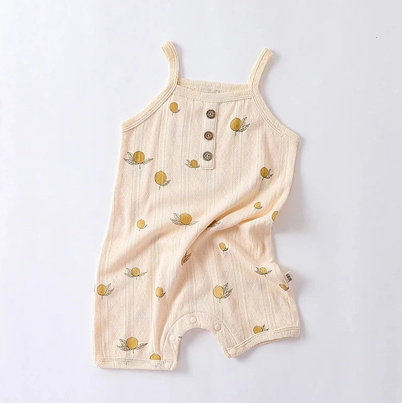 0-24m Neugeborenes Kind Baby Stram pler Mädchen Jungen Sommerkleid ung ärmel los schulter frei Overall niedlichen süßen Bodysuit Outfit.