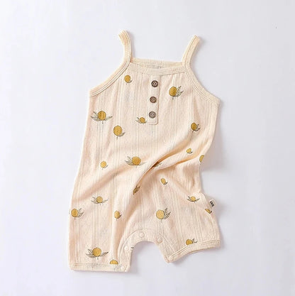 0-24m Neugeborenes Kind Baby Stram pler Mädchen Jungen Sommerkleid ung ärmel los schulter frei Overall niedlichen süßen Bodysuit Outfit.