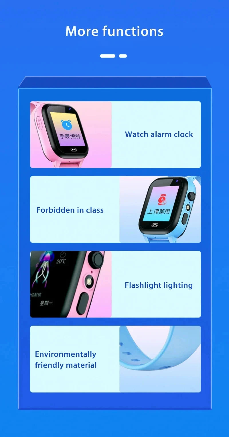 Xiaomi Kids 5G Smart Watch SOS GPS Location Video Call Sim Card Child Camera Waterproof Upgrade 2025For Boys Girls Add Earphone.