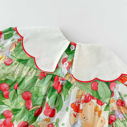 0-2 Jahre Baby Mädchen Kleidung Peter Pan Kragen Kleinkind Mädchen Body & One Piece Bunny Print Baby Mädchen Kleidung.