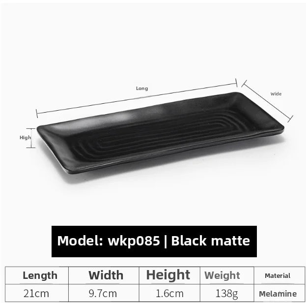 Black Melamine Plate Plastic Barbecue Dish Commercial Cutlery Kitchen Dinner Plates Not Easily Broken Tableware Accessories