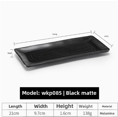 Black Melamine Plate Plastic Barbecue Dish Commercial Cutlery Kitchen Dinner Plates Not Easily Broken Tableware Accessories