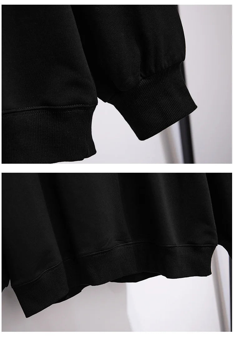 175 kg Plus Size Damen Büste 170 Frühling Herbst Lose Brief Kapuzenpullover Sweatshirt Schwarz Rot Weiß 4XL 5XL 6XL 7XL 8XL 9XL