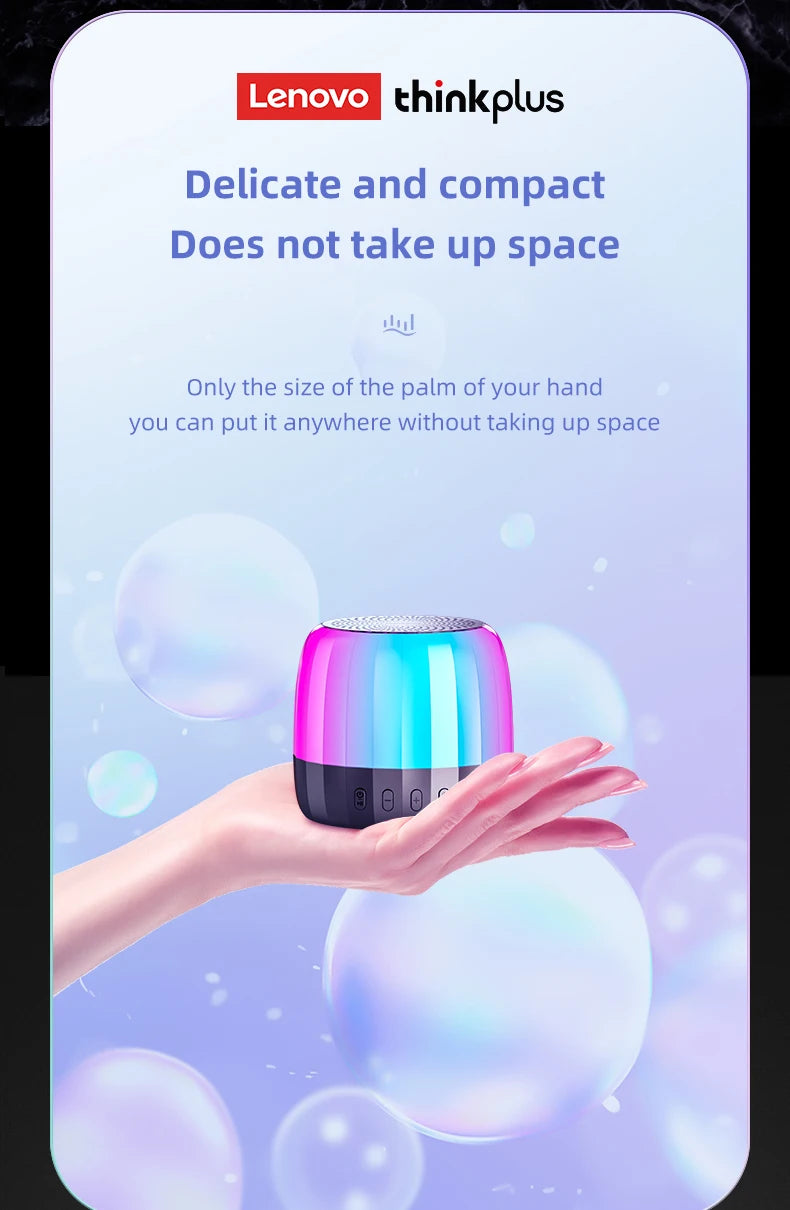 Original Lenovo K3 Plus Wireless Bluetooth Speaker Portable Music Player Cool RGB SoundBox Low Latency HiFi Stereo Loudspeaker.