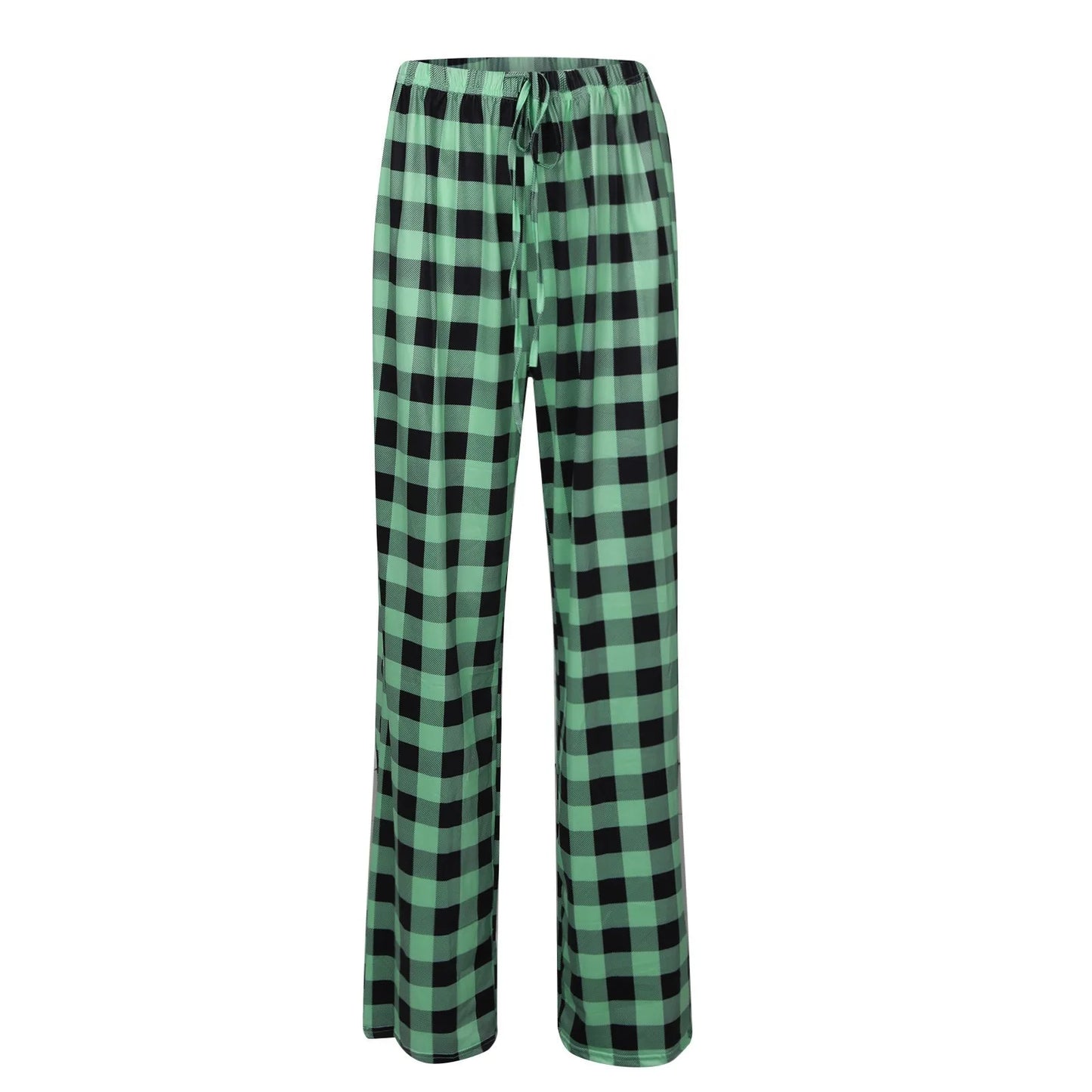 Frauen Weihnachten Pyjama Hosen Herbst Winter Plaid Gedruckt Hosen Mode Lässig Breite Bein Hosen Kleidung Streetwear.