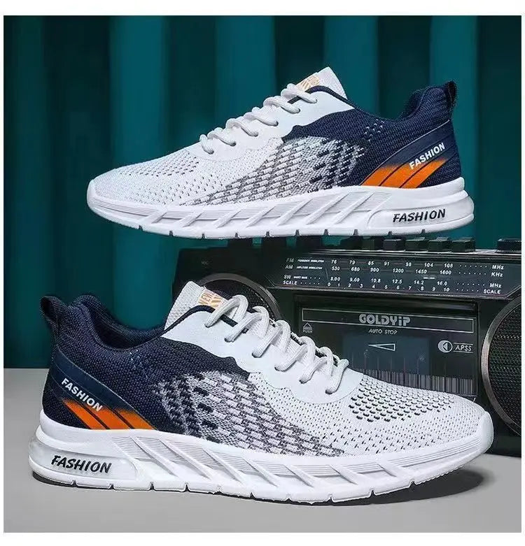 Mens Running Shoes Breathable Knit Sport Sneakers Cushion Lightweight Casual Gym Athletic Trainers Jogging Tennis Shoes.