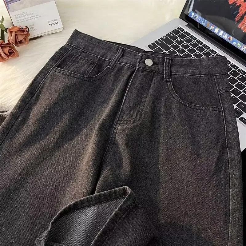 2025 Men Baggy Casual Jeans Male High Street Straight Leg Denim Pants American Classic Retro Summer Casual Long Trousers.