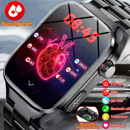 2025 New For Huawei Three highs Blood Pressure Smartwatch ECG Uric Acid Heart Rate Clock Body Analysis Health Monitoring Watches.