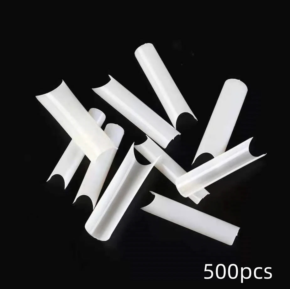 600Pcs Extra Long Hawk Curved Nail Tips Half Cover Eagle Claw Curve False Nails Extension 10 Sizes Bag Packaging for Art Salon *