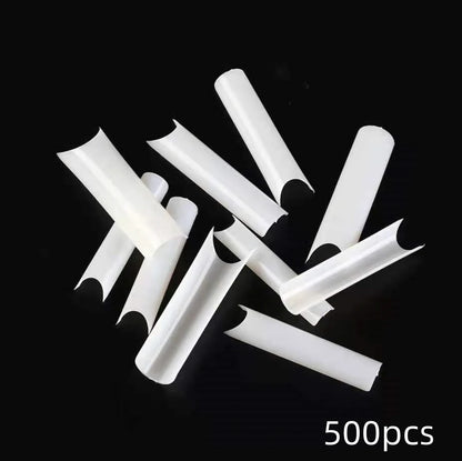 600Pcs Extra Long Hawk Curved Nail Tips Half Cover Eagle Claw Curve False Nails Extension 10 Sizes Bag Packaging for Art Salon *