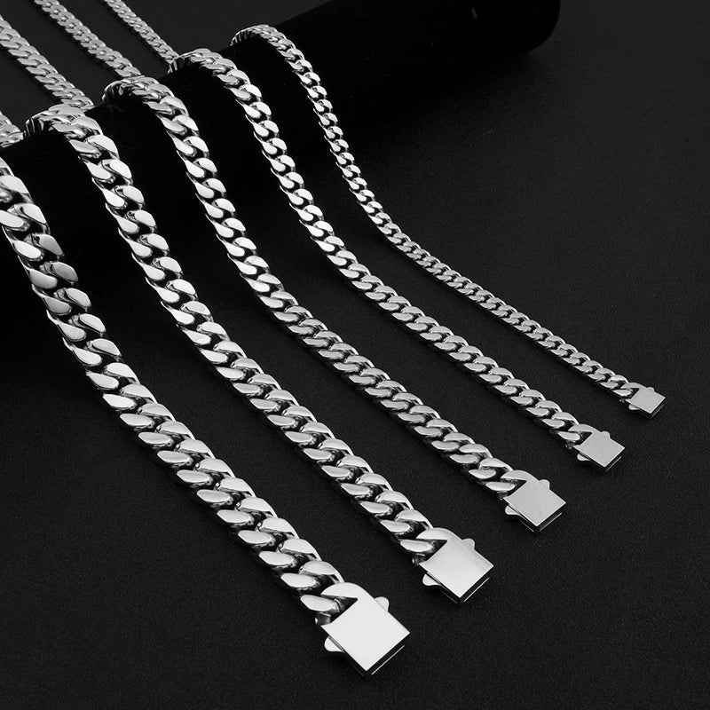 316 Stainless Steel Plated 18k Gold Fashion Crypto Cuban Chain Miami Rap Hip Hop Men's Bracelet Accessory.