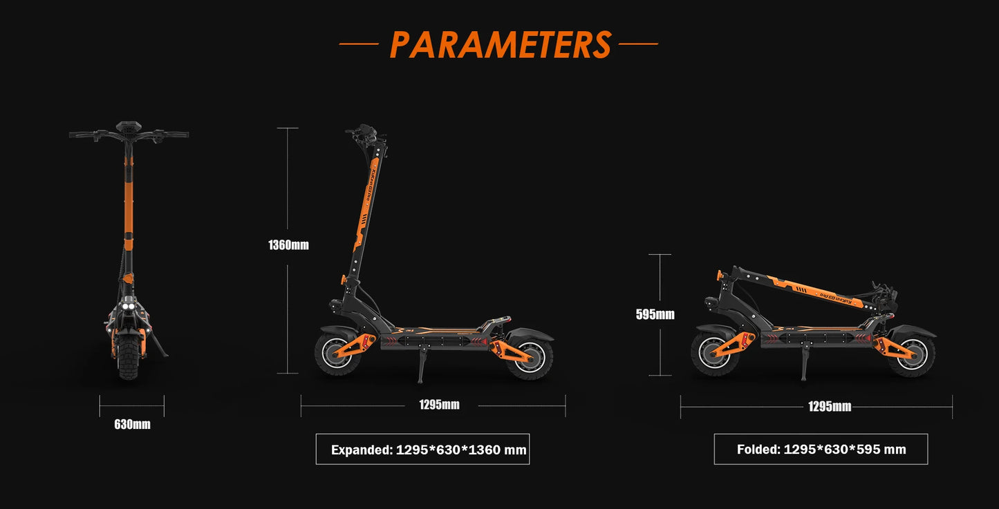 KuKirin G3 Pro Electric Scooter 1200W*2 Dual Motor 52V 23.2Ah Battery 80KM Range 65Km/h Max Speed E-scooter 10 Inch Tires
