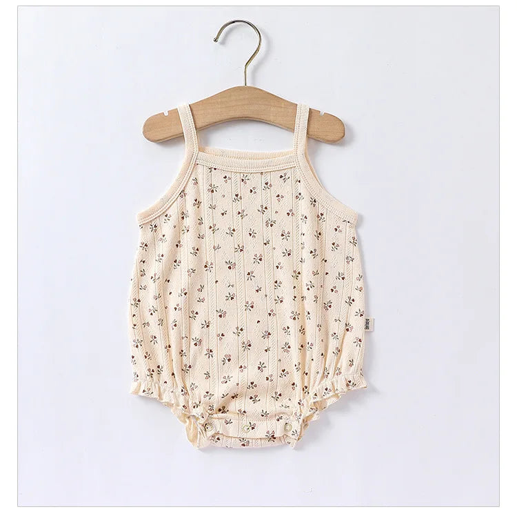 0-24m Neugeborenes Kind Baby Stram pler Mädchen Jungen Sommerkleid ung ärmel los schulter frei Overall niedlichen süßen Bodysuit Outfit.
