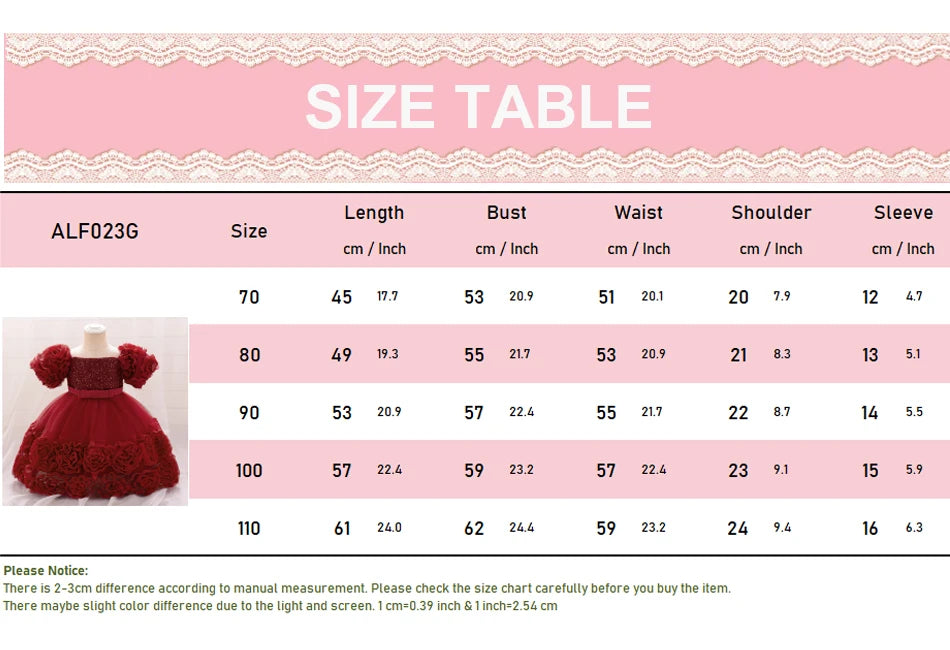 Kleinkind Rot Pailletten Mesh Kleid Mädchen Baby Einfarbig Neue Jahr Party Formale Kostüm Leistung Prinzessin Kleid Geburtstag Kleidung.