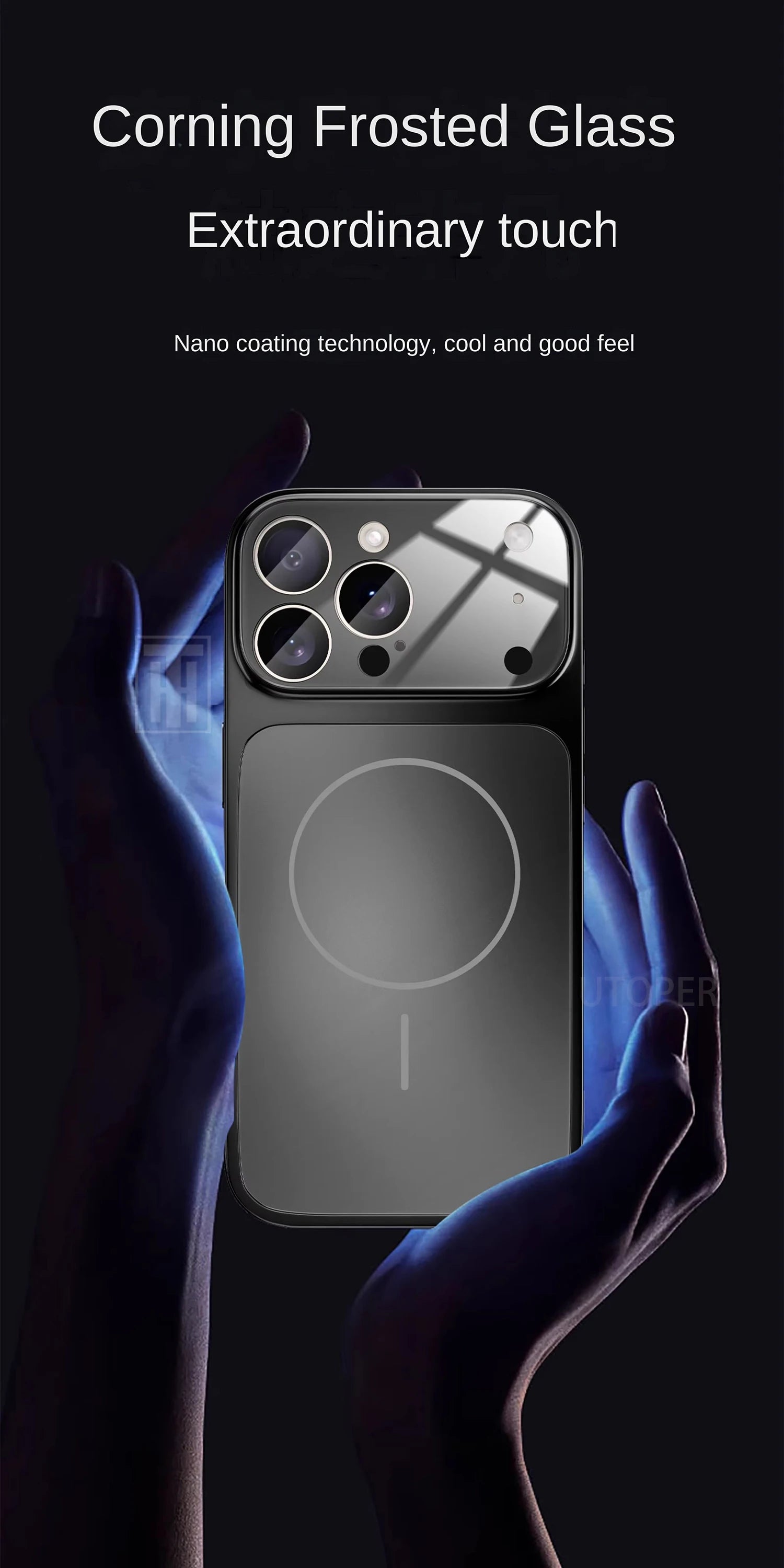 Official Orange Magsafe Magnetic Glass Phone Case for iPhone 17 Air 16 15 14 13 Pro Max Hard Shockproof Protect Matte Cover.