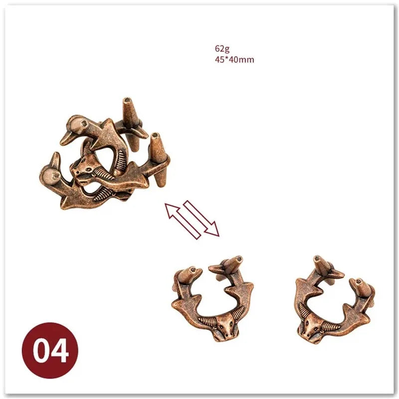 Classic IQ Metal Brain Magic Baffling Puzzles Game Toys for Children Adults Funny Gifts.