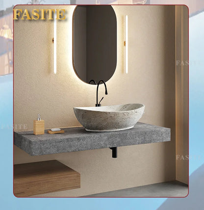 Direkt vom Hersteller integrierter Badezimmer-Haushaltsbalkon-Waschbecken Waschbecken Waschbecken Kunststein-Kunst-Tischwaschbecken