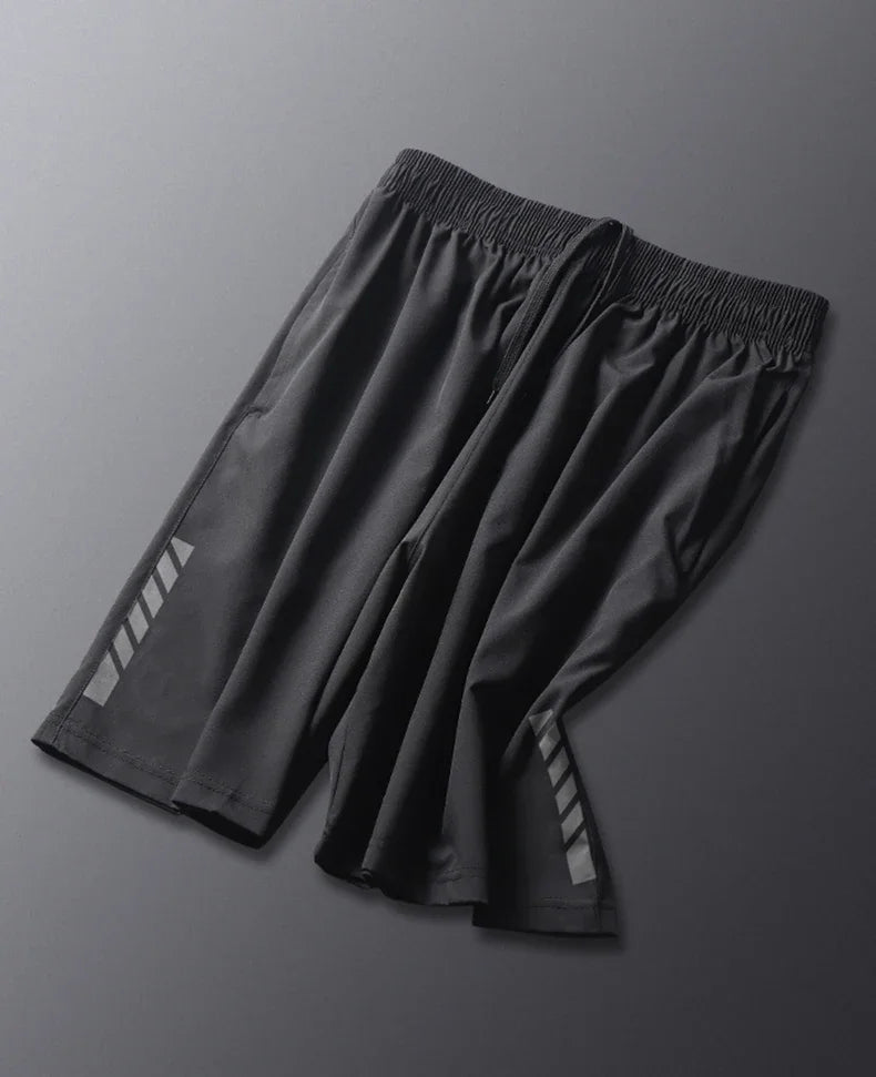 Men's Loose Quick-Dry Running Shorts – Breathable Striped Gym & Basketball Shorts for Fitness, Workout, Sport.