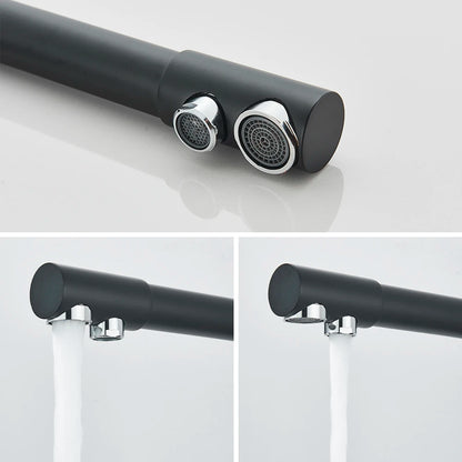 Balck Kitchen Filtered Faucet Brass Purifier Faucet Dual Sprayer Drinking Water Beige with Dot Vessel Sink Mixer Tap Torneira