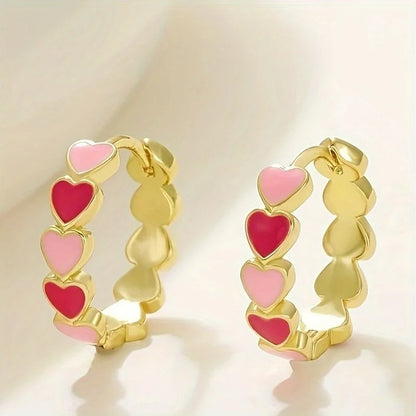 Heart Stainless Steel Earrings for Women Gold Color Hoop Earring Aesthetic Waterproof Ear Piercing Jewelry Accessories Wholesale.