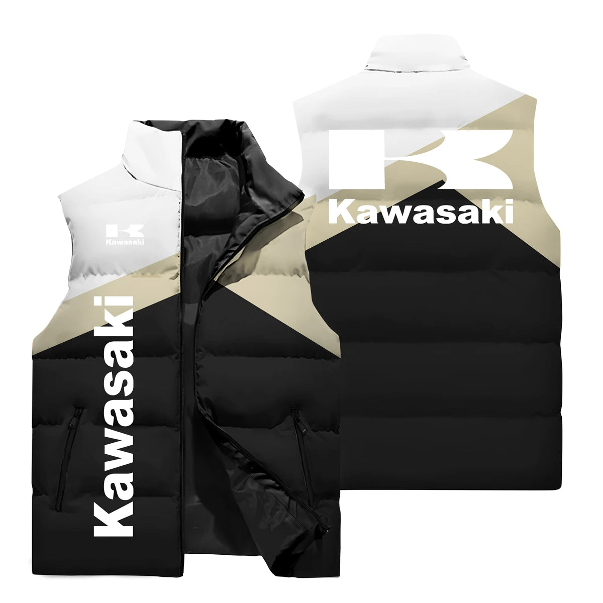 Kawasaki Sleeveless Jacket, Kawasaki Men's 3D Printed Fashion Jacket, Outdoor Sports Leisure Cycling Clothing.