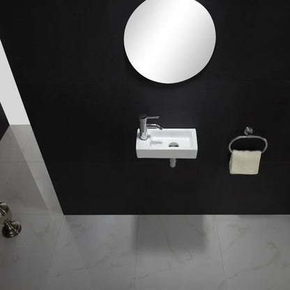 Wandbehang Waschbecken Balkon Ultra schmale Badezimmer Waschbecken Keramik Plattform Waschbecken Home Schlafzimmer Wandwaschbecken Mini