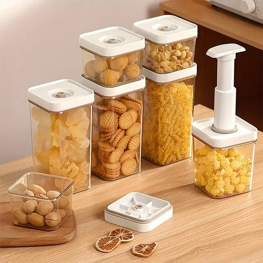 4-piece modern vacuum-sealed food storage containers - household refrigerator storage containers, suitable for food and grains.