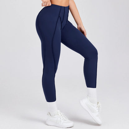 Women Nude Straps Yoga Pants Squat Proof Workout High Waist Leggings Fitness Pant Female Active Wear Legging.