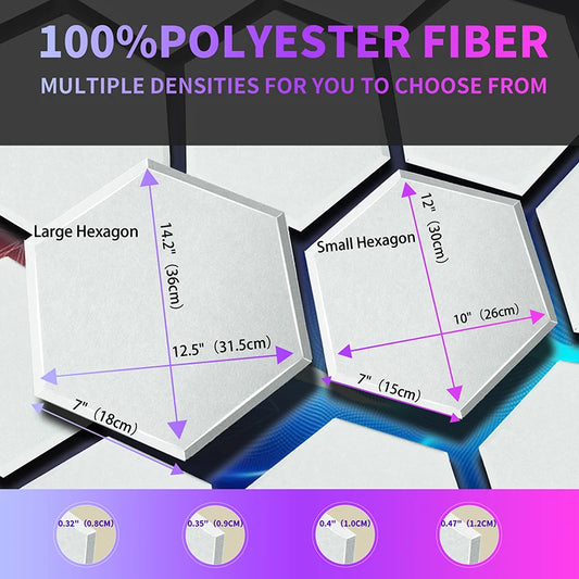 TOUO Sound Absorbing Panel 12 Pcs Studio Acoustic Panel High Density Insulation Acoustic Treatment Drum Room Wall Soundproofing