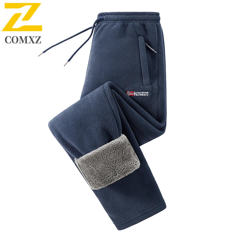 Winter Fleece Ski Pants Men's High Quality Extreme Cold Wool Thick Warm Trousers Women New 2025 Outdoor Camping Work Sweatpants.
