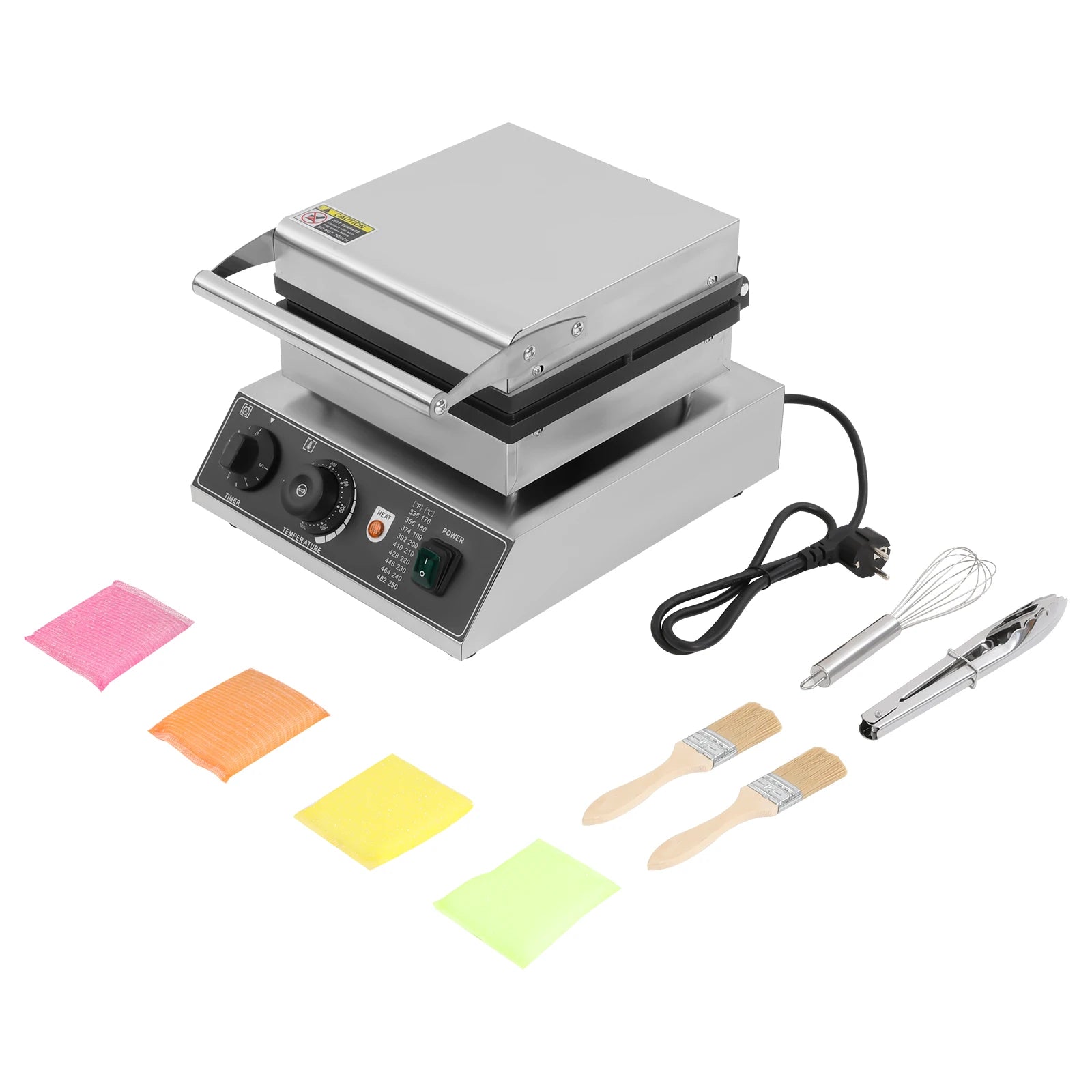 1750W Electric Waffle Maker 4 Grids Waffle Making Machine for Making Waffles Home Kitchens Commercial 50-300℃.