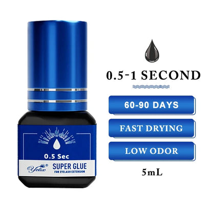 Yelix Eyelash Extension Glue 0.5-1 Sec Fast Dry Individual Lashes Glue Sensitive Eye Eyelash Glue Wholesale Customization.