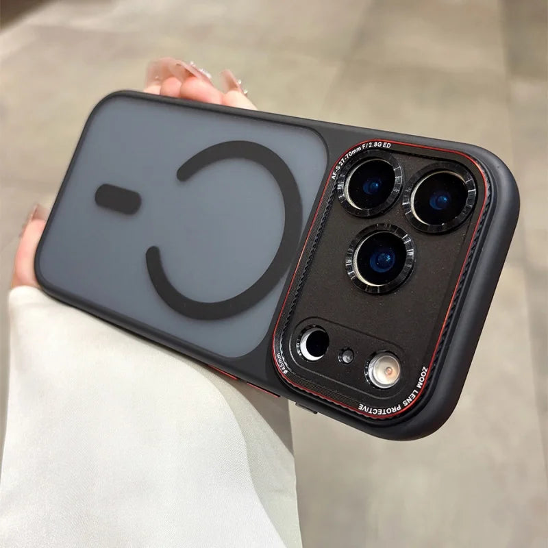 Original For Magsafe Magnetic Matte Phone Case For iPhone 14 15 16 17 Pro Max 17 Air Shockproof Armor Camera Protection Cover.