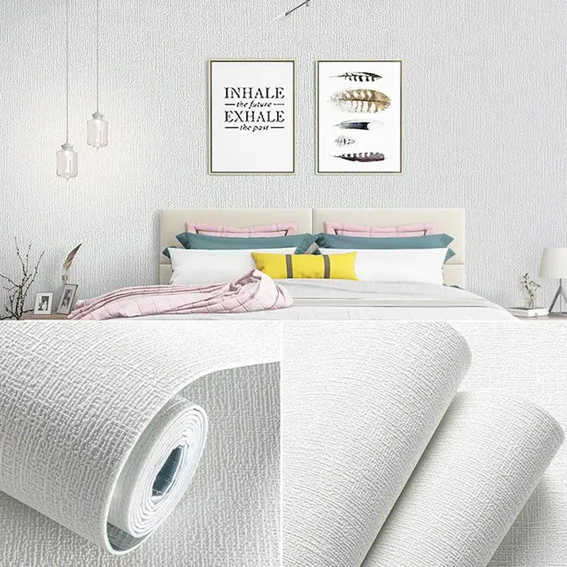 50 cm x 2,8/5/10 m Leinen einfarbig 3D verdickter wasserdichter Schaumstoff selbstklebende Hintergrundwand Renovierung Tapete Wandaufkleber