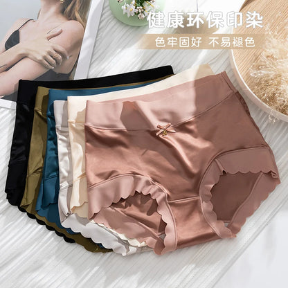 Silk Panties Nice Briefs Soft Underwear Women's Mid rise Elegance Girls Sexy Lingerie.