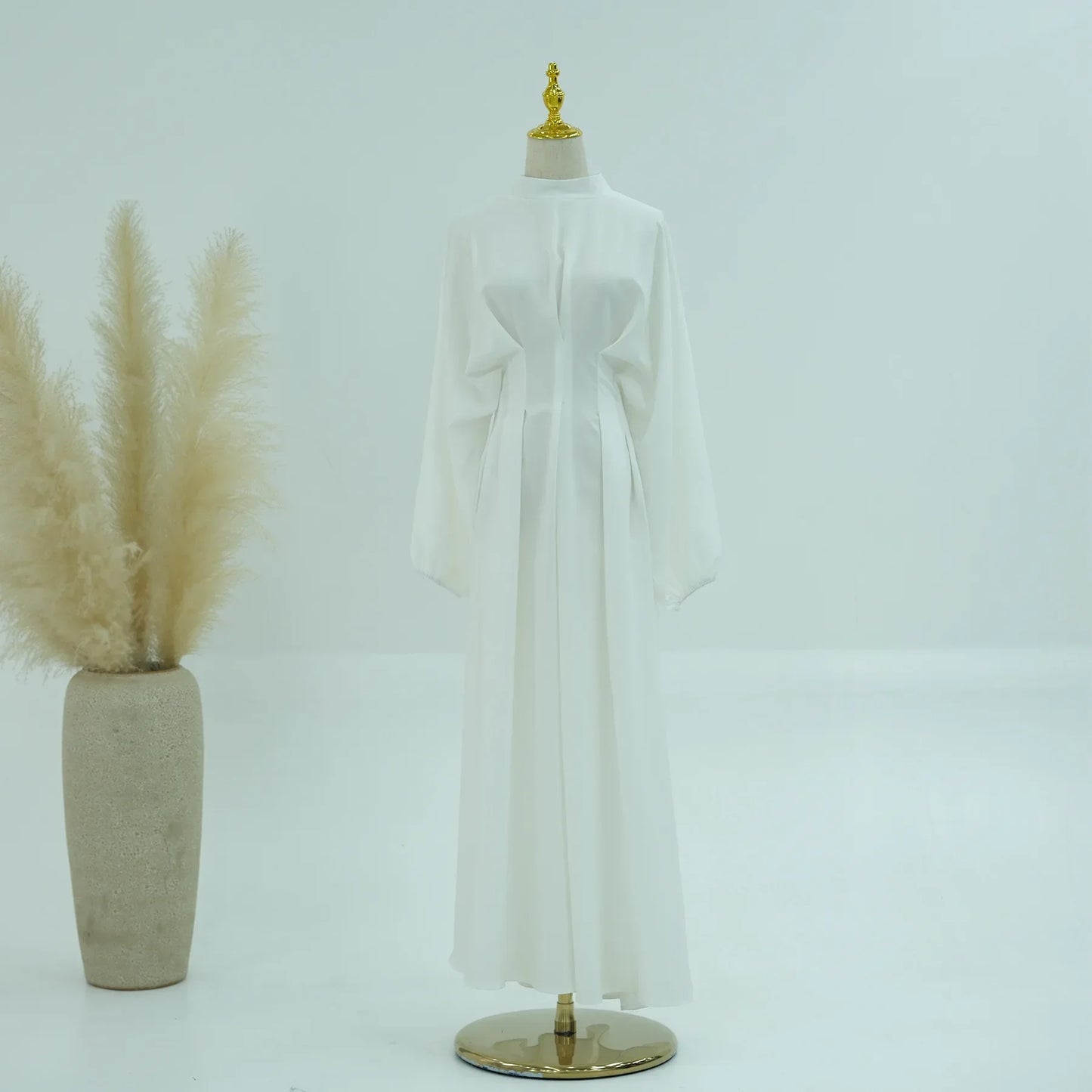 Elegant Muslim Dress Ramadan Pleated Abaya for Women Slim Waist Long Dress Islamic Clothing Muslim Eid Party Dresses Hijab Robe