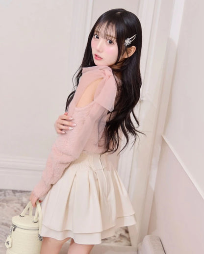 Japanese Lolita Black Skirts Women 2025 Spring Autumn New Radian Waistline Slim Short Pleated Skirt Female Mini Skirt Culottes