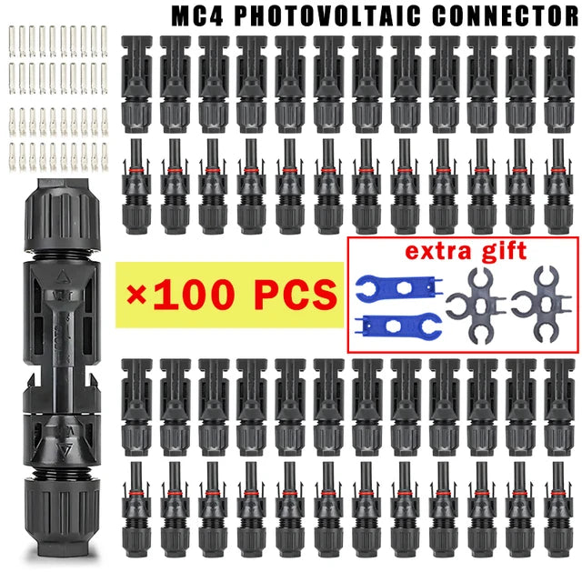 10/20/50/100/300/400PCS Photovoltaic Solar Connector Kit Plug 1000V 30A connectors for solar panels PV/MC Cable 2.5/4/6mm²