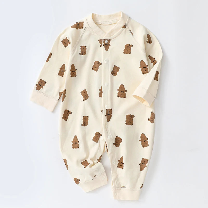 Baby Herbst Kleidung Cartoon Bär Gedruckt Strampler für Jungen Mädchen Neugeborenen Einteiliges Kleidung Baumwolle Kleinkind Body Infant Kostüm.