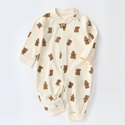 Baby Herbst Kleidung Cartoon Bär Gedruckt Strampler für Jungen Mädchen Neugeborenen Einteiliges Kleidung Baumwolle Kleinkind Body Infant Kostüm.