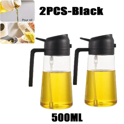 2in1 Kitchen Spray Oil Dispenser Oil Sprayer Polisher or Oil Brush for Air Fryer Salad Grilling Roasting Cooking Kitchen Acceeso