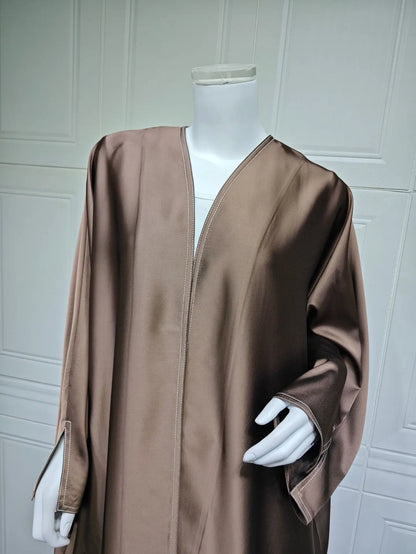 Ramadan Satin Open Kimono Abaya Dubai Luxury 2025 Muslim Kaftan Dress Abayas Women Islam Clothing Robe Femme Musulmane Kebaya