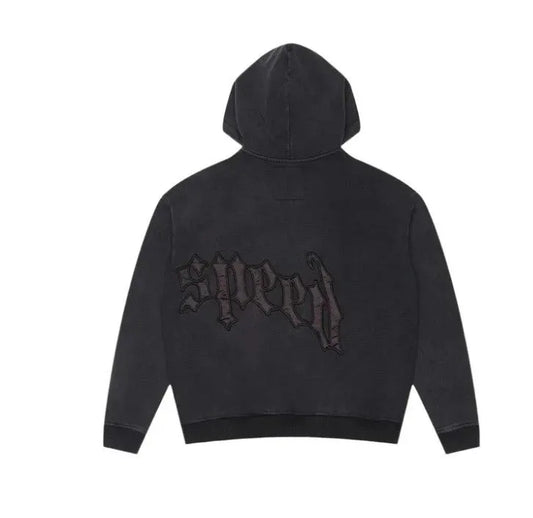 Y2k Retro Zipper Hoodie and Sweatpants 2-piece Set Washed Cotton Men Women Tracksuit Gothic Letter Loose Sweatshirt Jogger Suit.