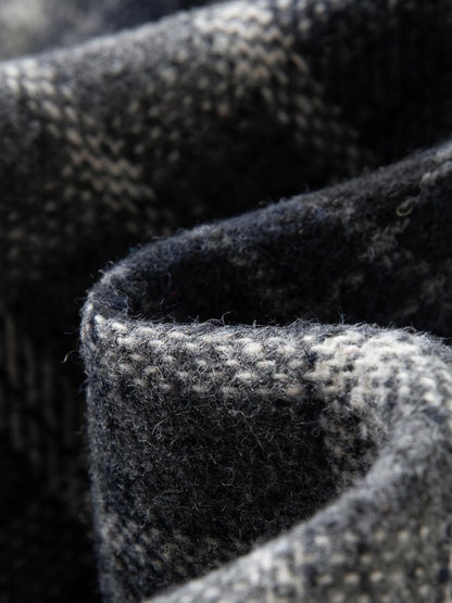 FSLE Autumn Party Skirt High Waist Retro Plaid Knit WoolShort Skirt For Women 2025 Fall Winter New Arrival Y2K Mini A-line Skirt