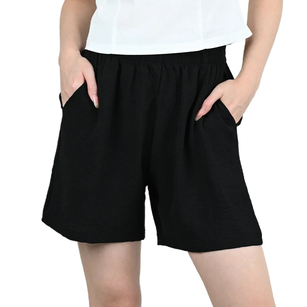 Summer Women Wide-leg Shorts Lady Elastic High Waist Loose Casual Hot Pants Female Large Size Beach Shorts Girls Cargo Trousers.