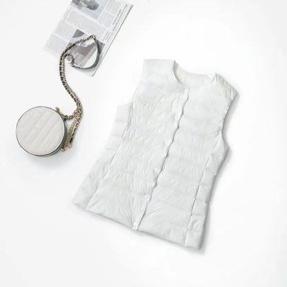 Damen-Weste mit ärmellosem Innenfutter, Daunenweste, 2025, Neuankömmlinge, leichte Damenweste, Frühling und Herbst, Oberbekleidung innen.