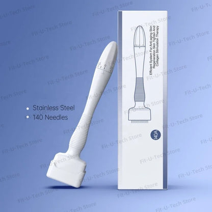 140 needles adjustable titanium derma stamp microneedling face roller massager skin care beard growth scalp hair factory sale.